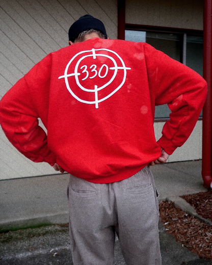 "330" Bullseye Scarlet Red Crewneck