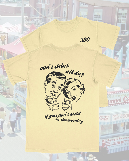 Can't Drink All Day Doodle Retro Tee