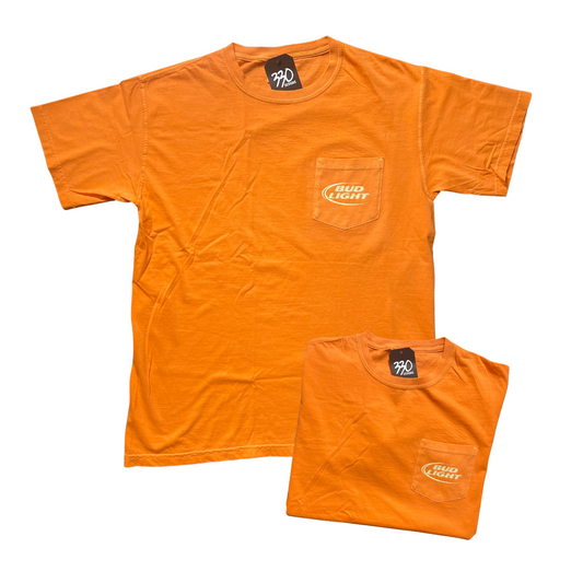 "Bud Me" Orange Garment Dyed Pocket Tee