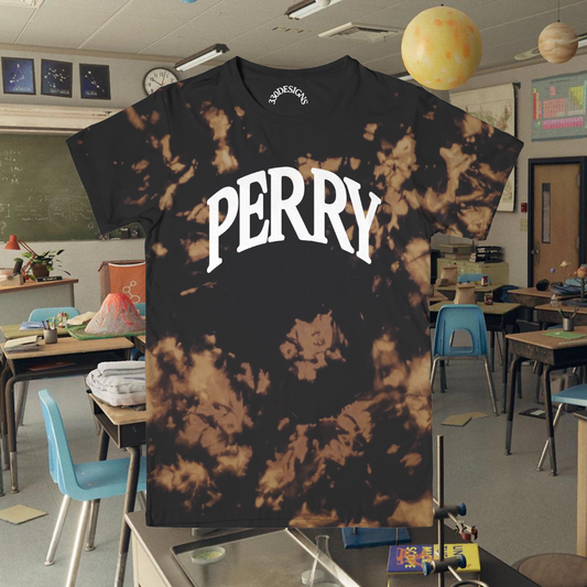 "PERRY PANTHERS" Puff Arch Acid Wash Tee