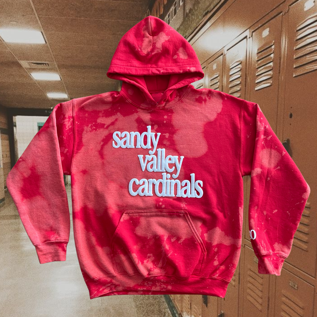 Sandy Valley Cardinals Block Logo Acid Wash Sweatshirt