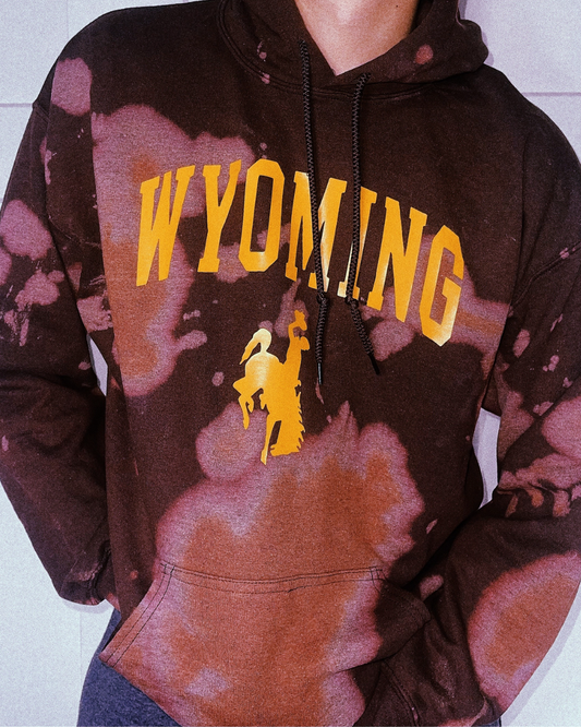 "WYOMING" Cowboy Up Chocolate Sweatshirt